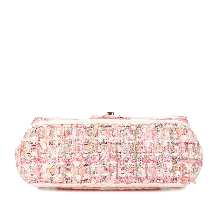 Mini Rectangular Classic Tweed Braid Flap Pink - Gaby Paris