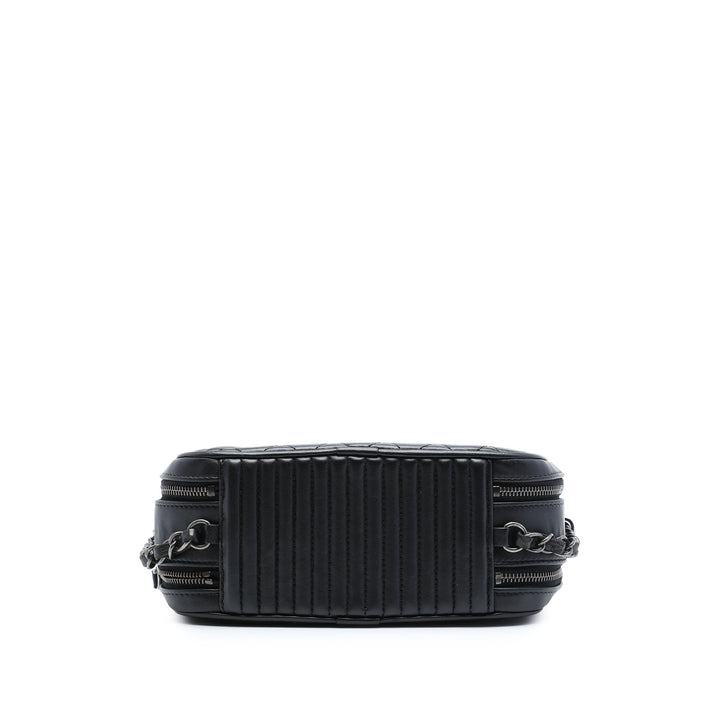 Matelassé Coco Boy Sac caméra Petit Cuir d'agneau Noir