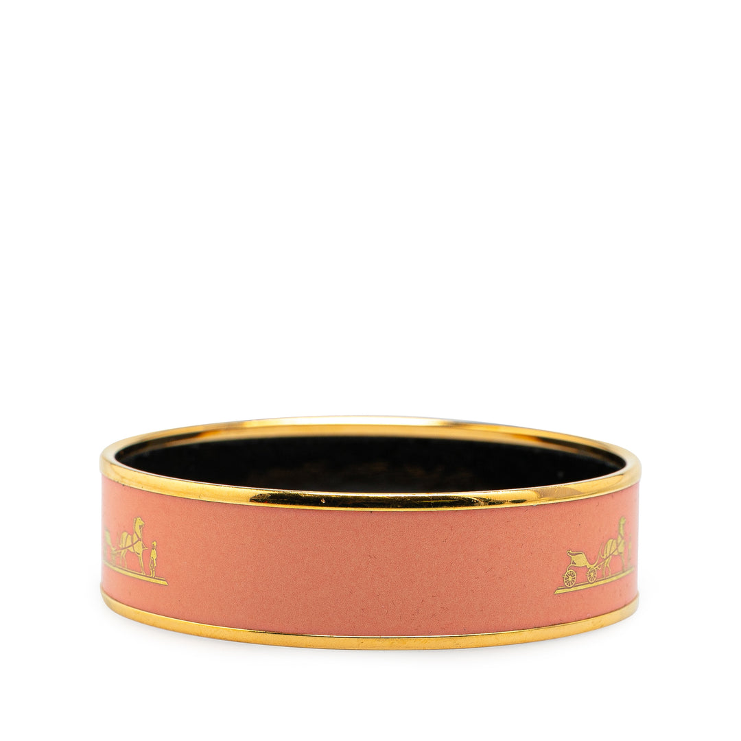 Wide Caleche Enamel Bangle 70 Orange - Gaby Paris