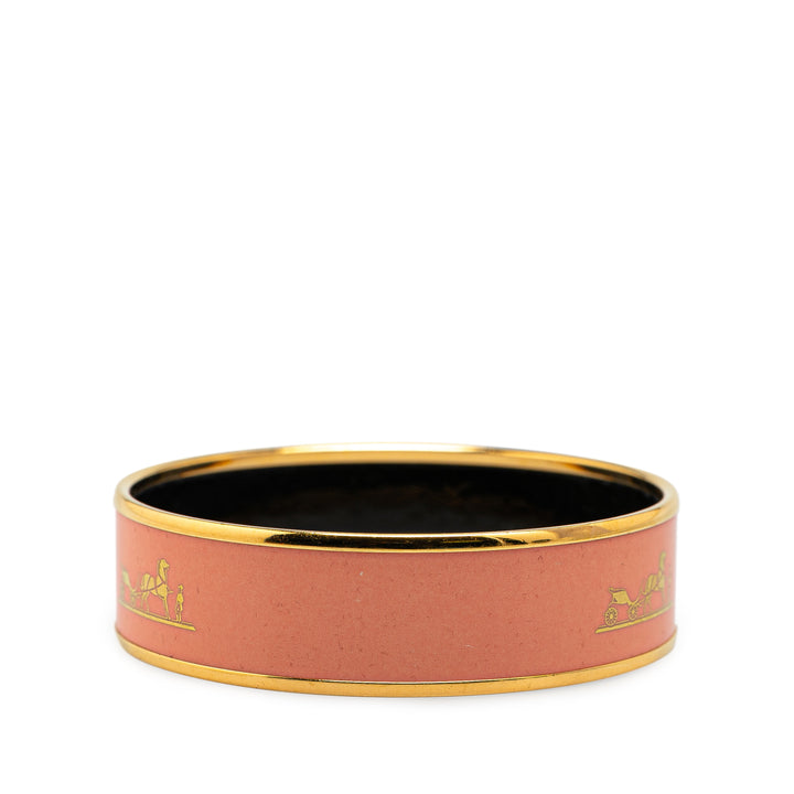 Wide Caleche Enamel Bangle 70 Orange - Gaby Paris