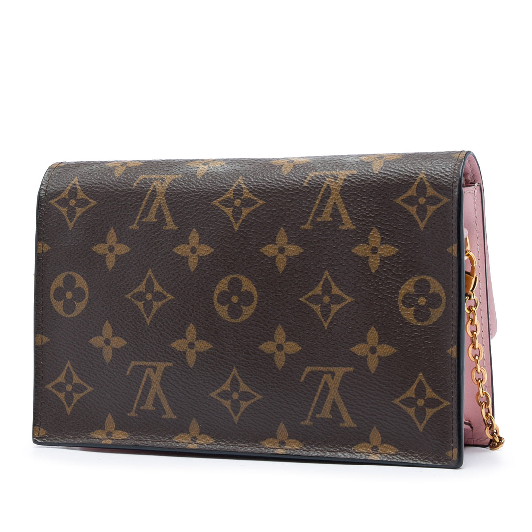 Flore Wallet on Chain Monogram Marron