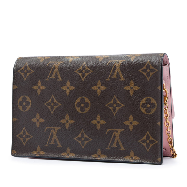 Flore Wallet on Chain Monogram Marron