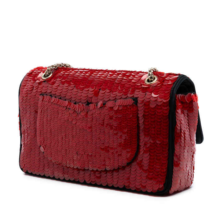 Chanel Paris-Shanghai Medium Satin et Sequinss Double rabat