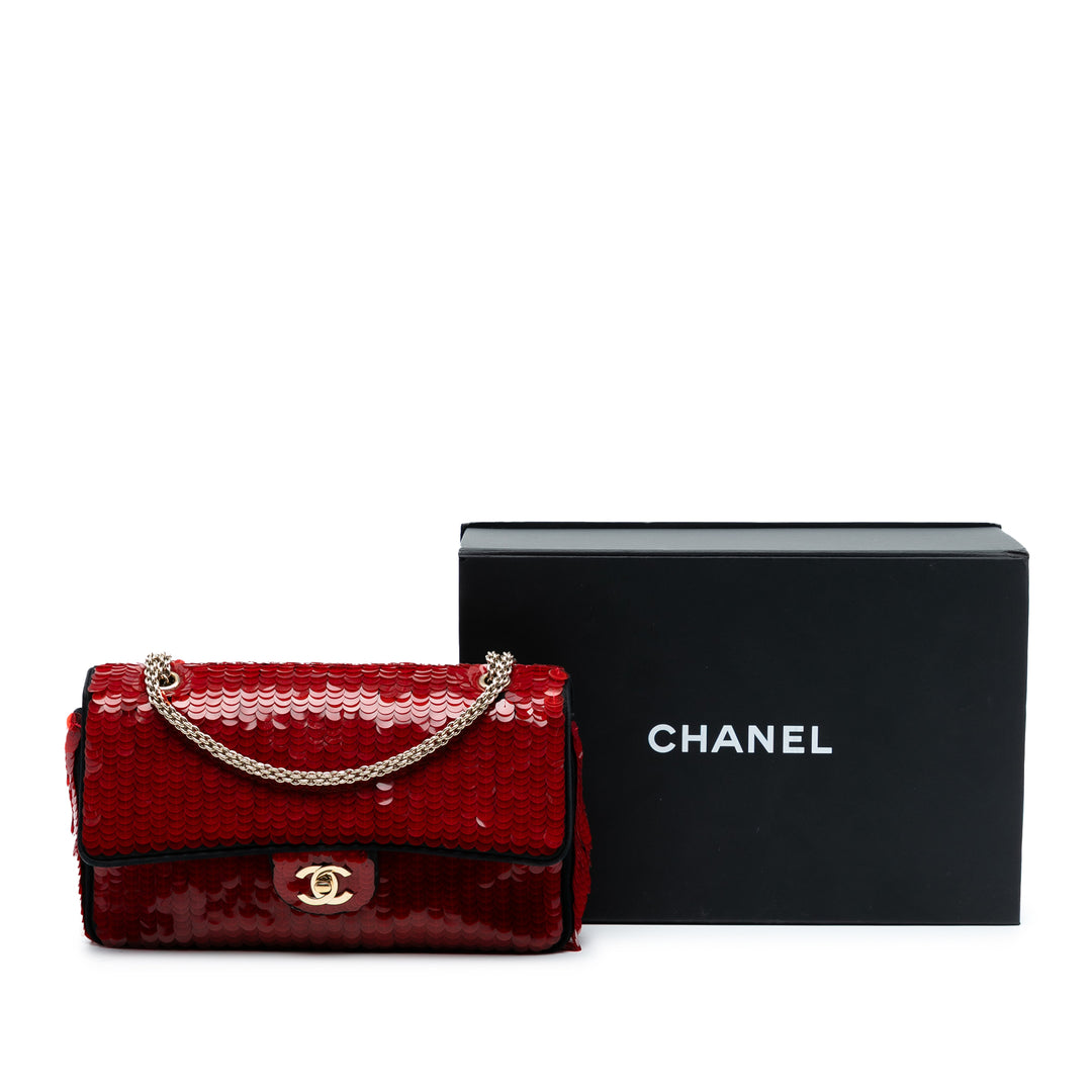 Chanel Paris-Shanghai Medium Satin et Sequinss Double rabat