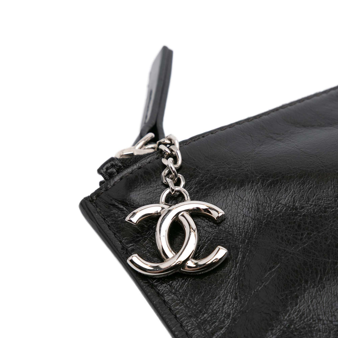 Large Calfskin Feministe Maize Feminine Pouch Black - Gaby Paris