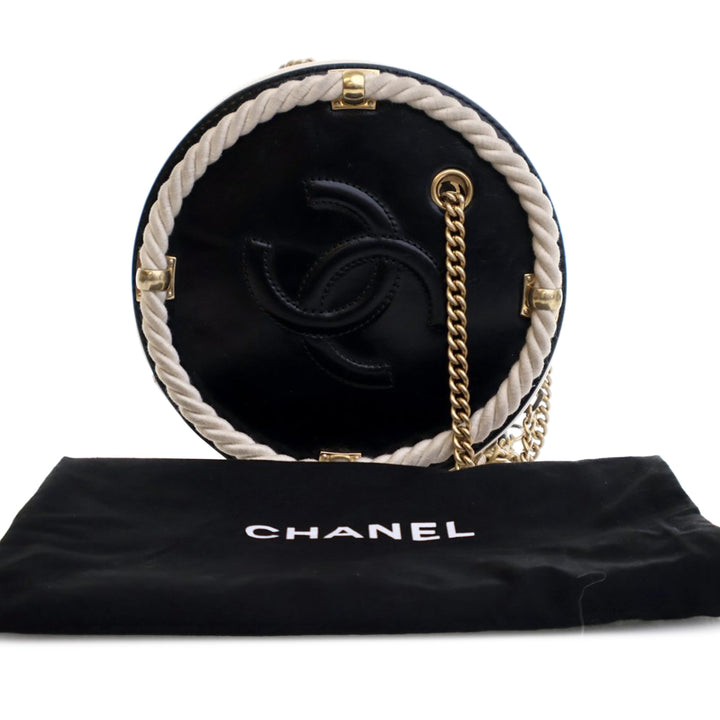 Chanel Crumpled Cuir de veau En Vogue Round Bag Noir