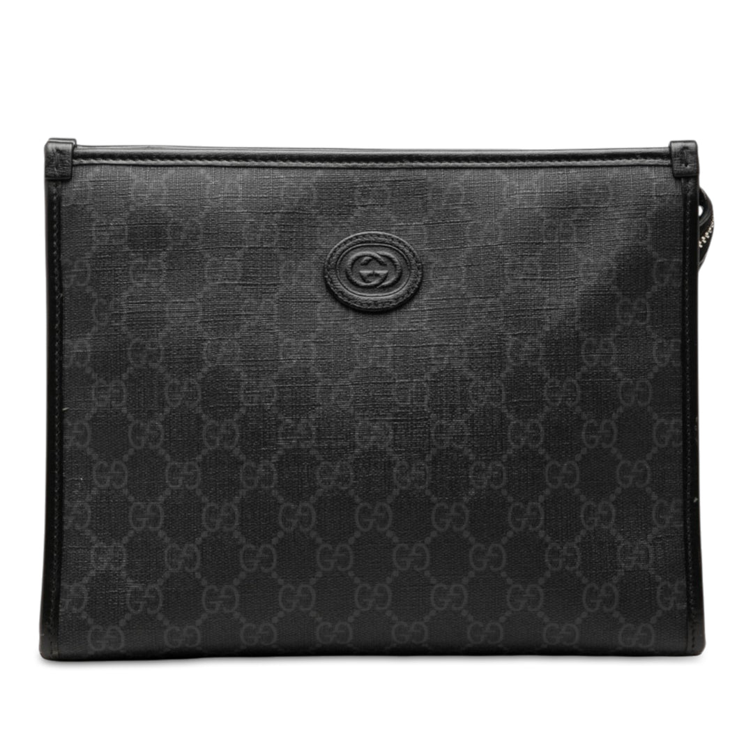 Retro Interlocking G Pochette GG Supreme Noir
