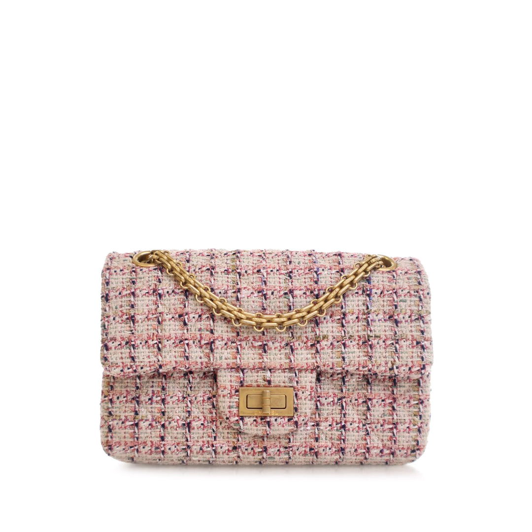 Mini Reissue 2.55 Tweed Single Flap 224 Pink - Gaby Paris