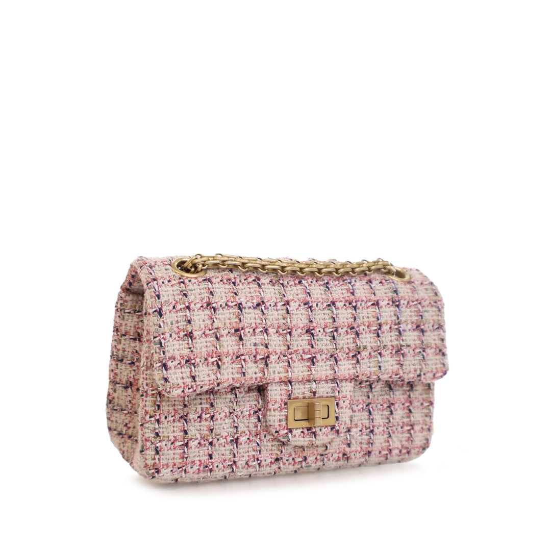 Mini Reissue 2.55 Tweed Single Flap 224 Pink - Gaby Paris