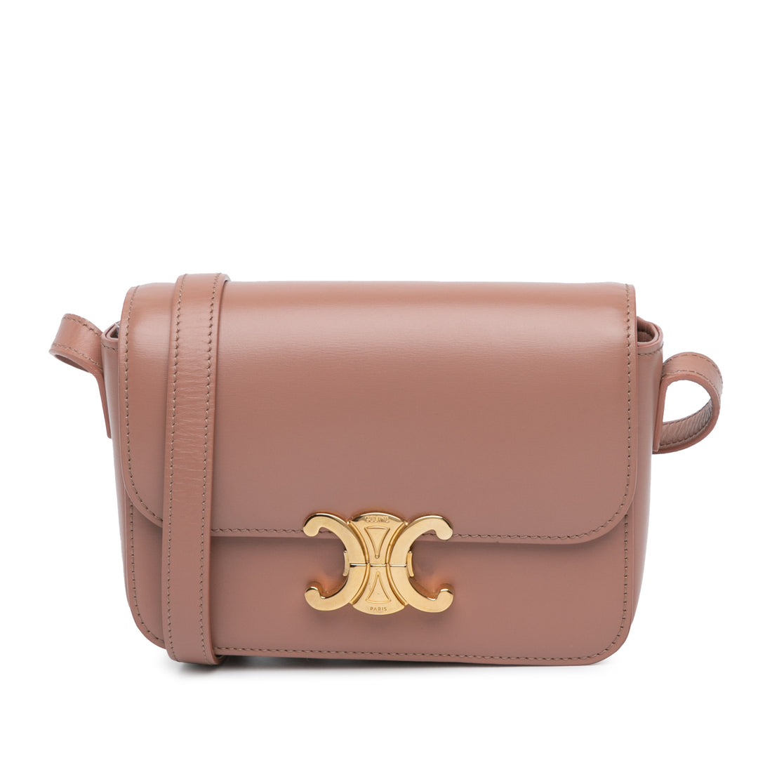 Teen Shiny Calfskin Triomphe Crossbody Brown - Gaby Paris