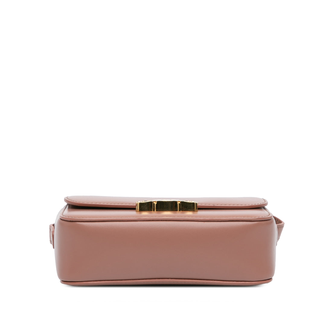 Teen Shiny Calfskin Triomphe Crossbody Brown - Gaby Paris