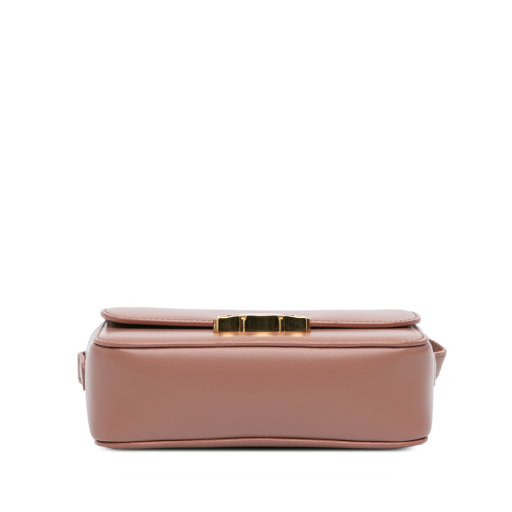 Celine Teen Shiny Cuir de veau Triomphe Sac porté croisé Marron