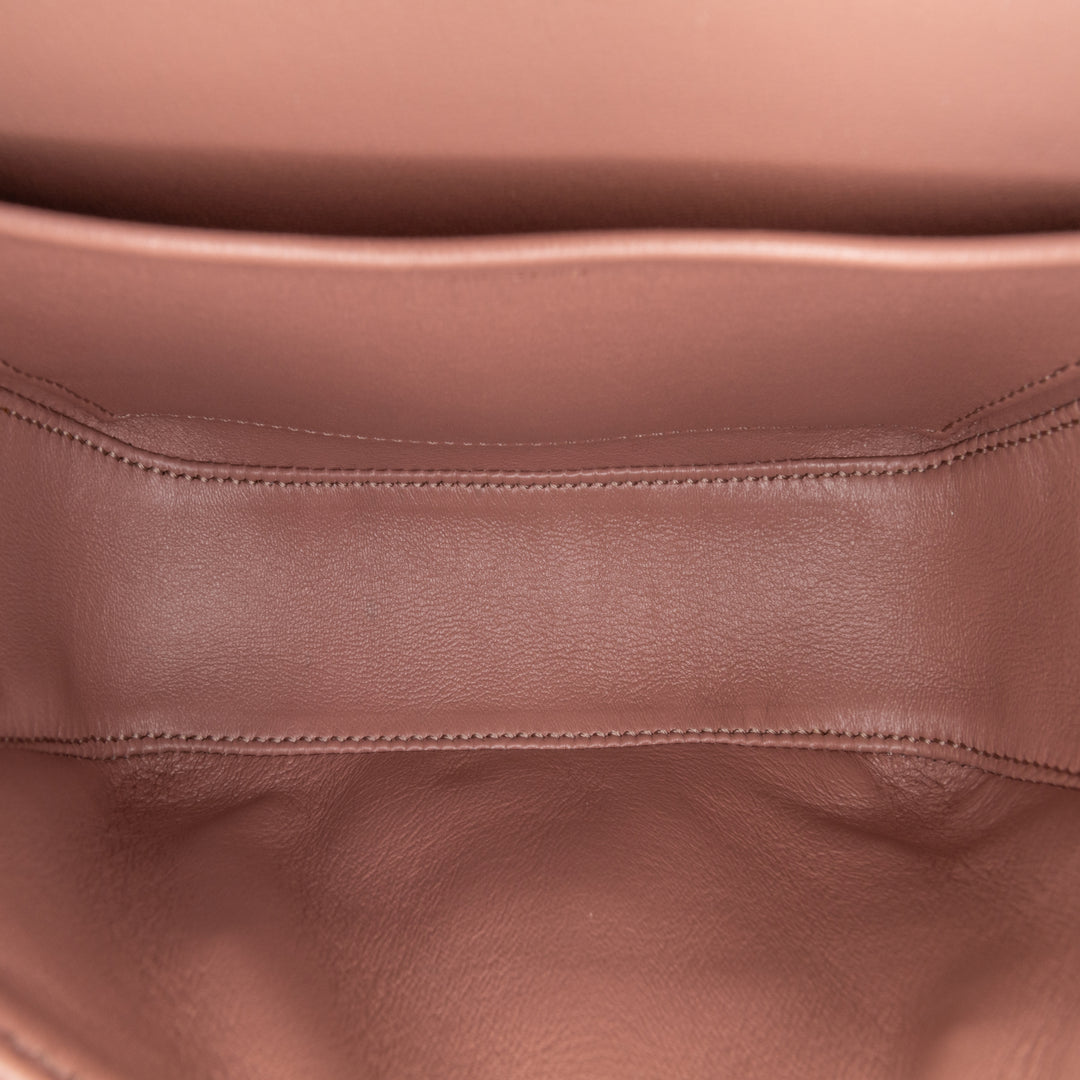 Teen Shiny Calfskin Triomphe Crossbody Brown - Gaby Paris