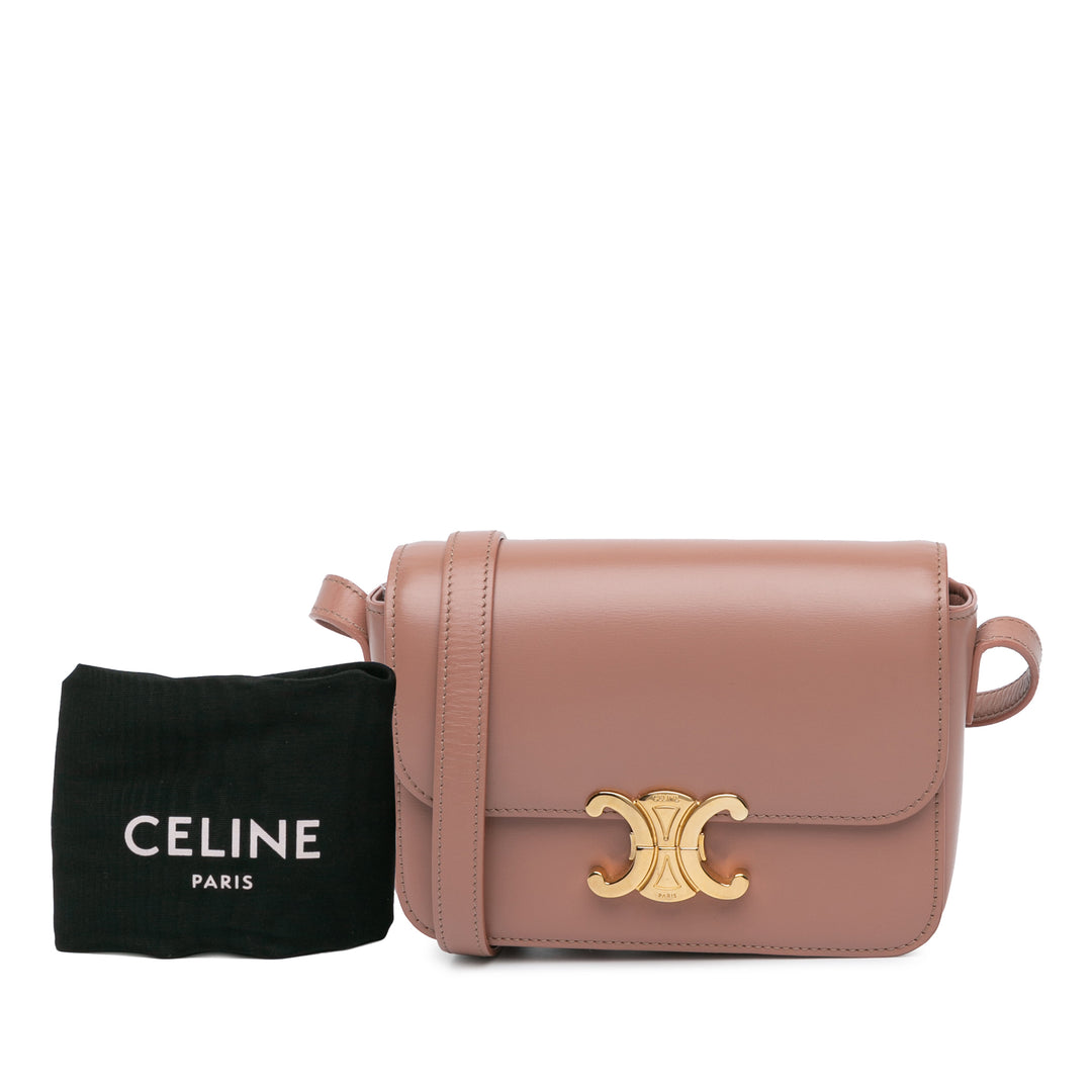 Teen Shiny Calfskin Triomphe Crossbody Brown - Gaby Paris