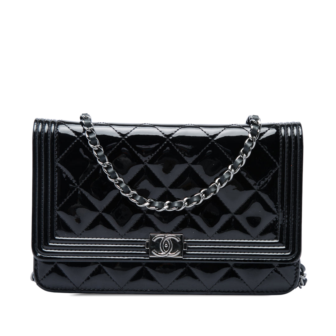 Chanel Matelassé Boy Wallet on Chain Noir – vue principale – GABY PARIS