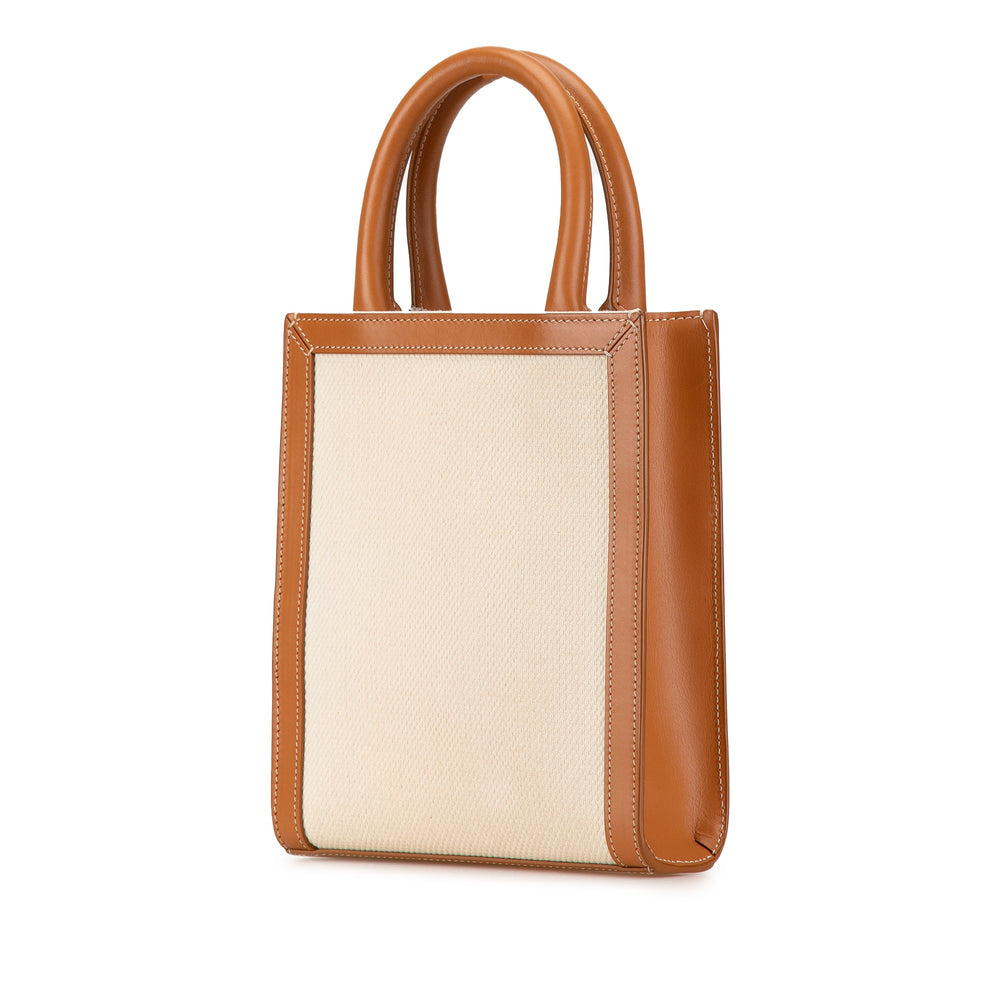 Celine Mini Canvas Vertical Cabas Satchel Brown - GABY PARIS