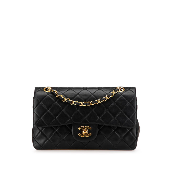 Small Classic Lambskin Double Flap Black - Gaby Paris