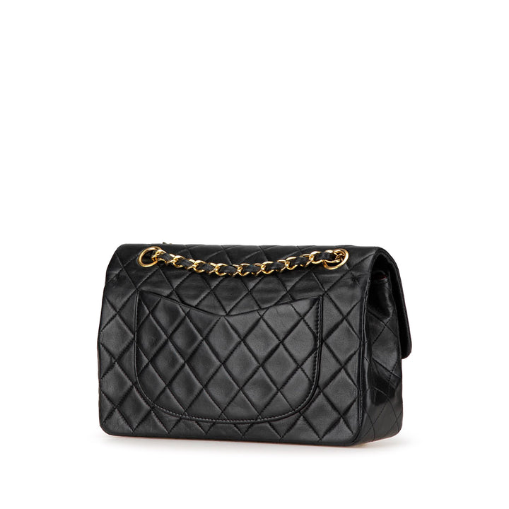 Small Classic Lambskin Double Flap Black - Gaby Paris