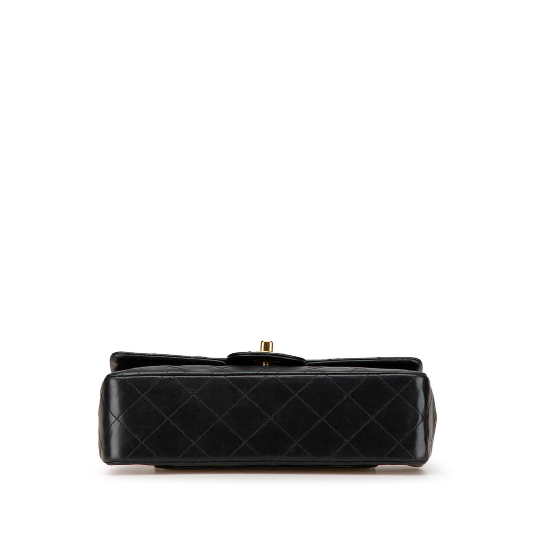 Small Classic Lambskin Double Flap Black - Gaby Paris