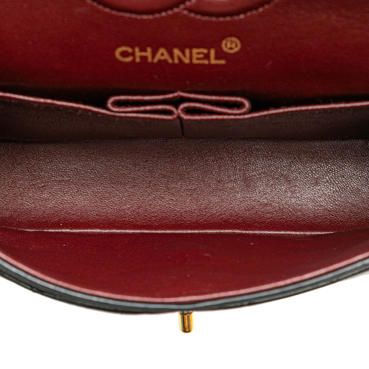 Small Classic Lambskin Double Flap Black - Gaby Paris