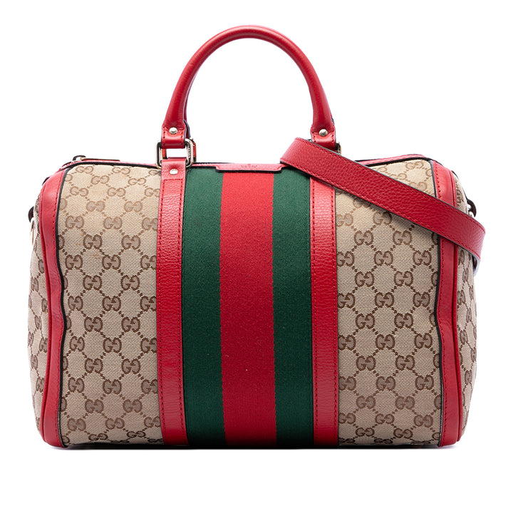 Gucci Sac à main GG Web Joy Boston Moyen Rouge – vue principale – GABY PARIS