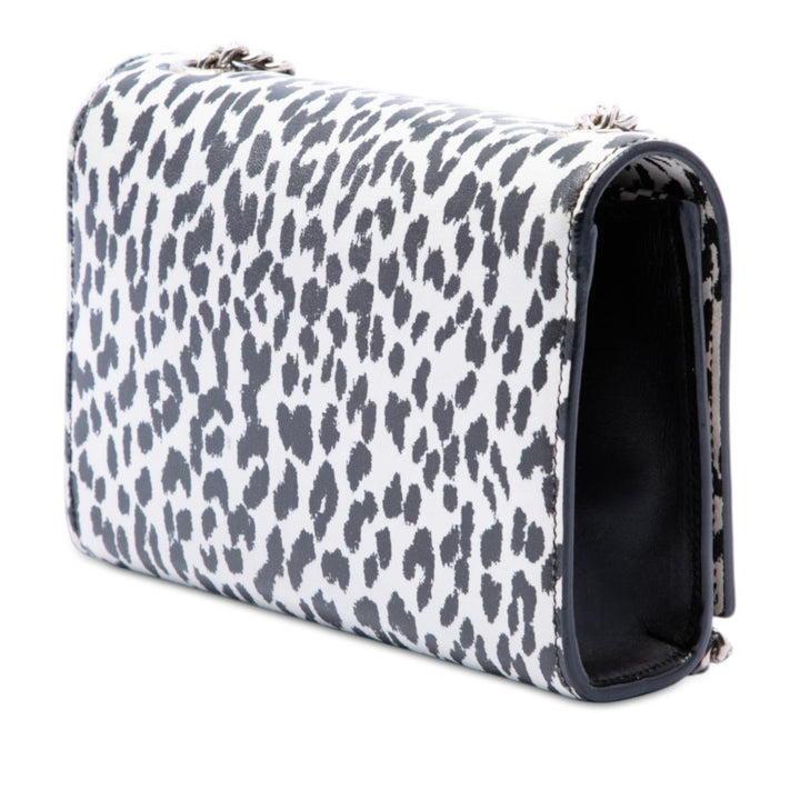 Saint Laurent Leopard Imprimé Kate Sac Petit Cuir de veau Blanc – vue 2 – GABY PARIS