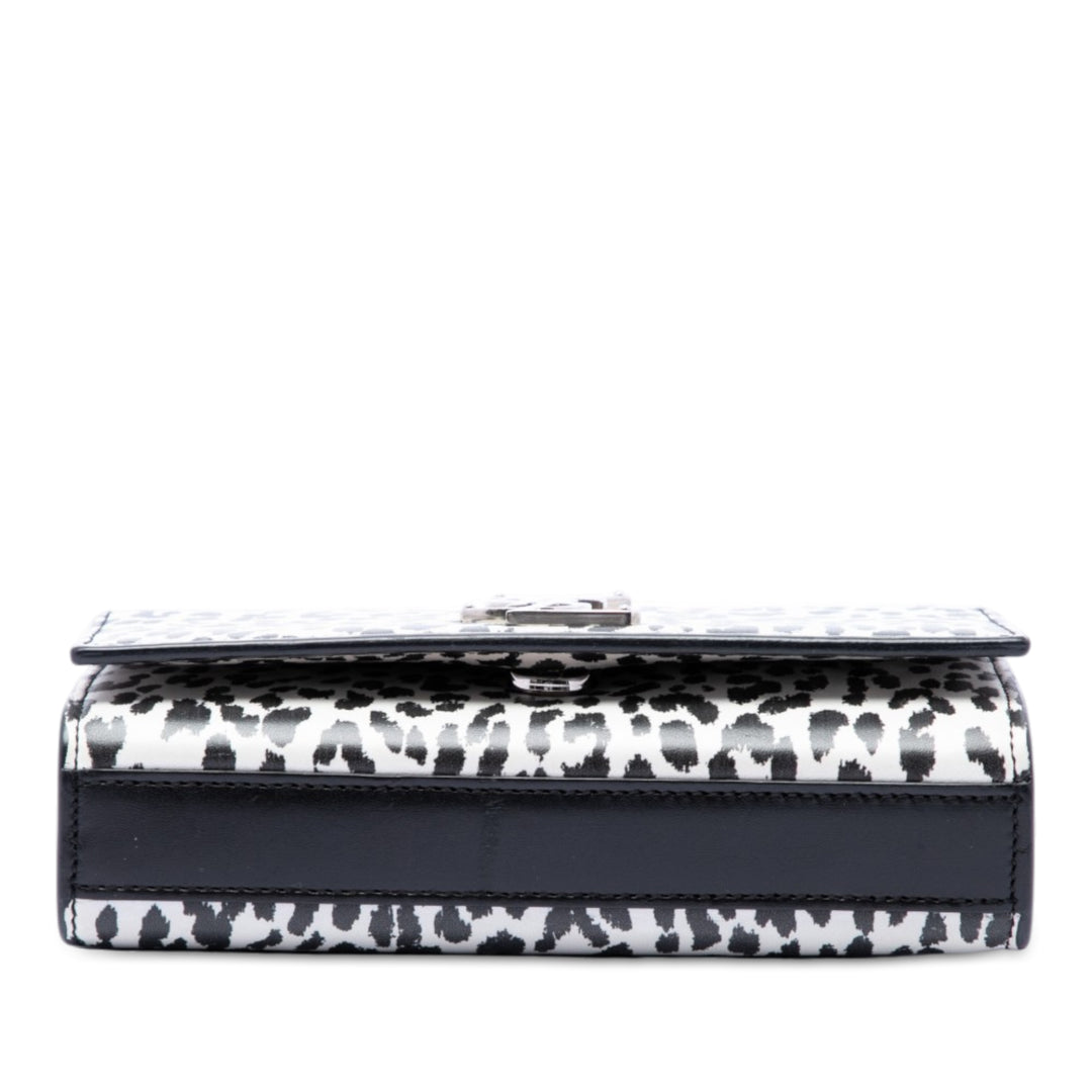 Saint Laurent Leopard Imprimé Kate Sac Petit Cuir de veau Blanc – vue 3 – GABY PARIS