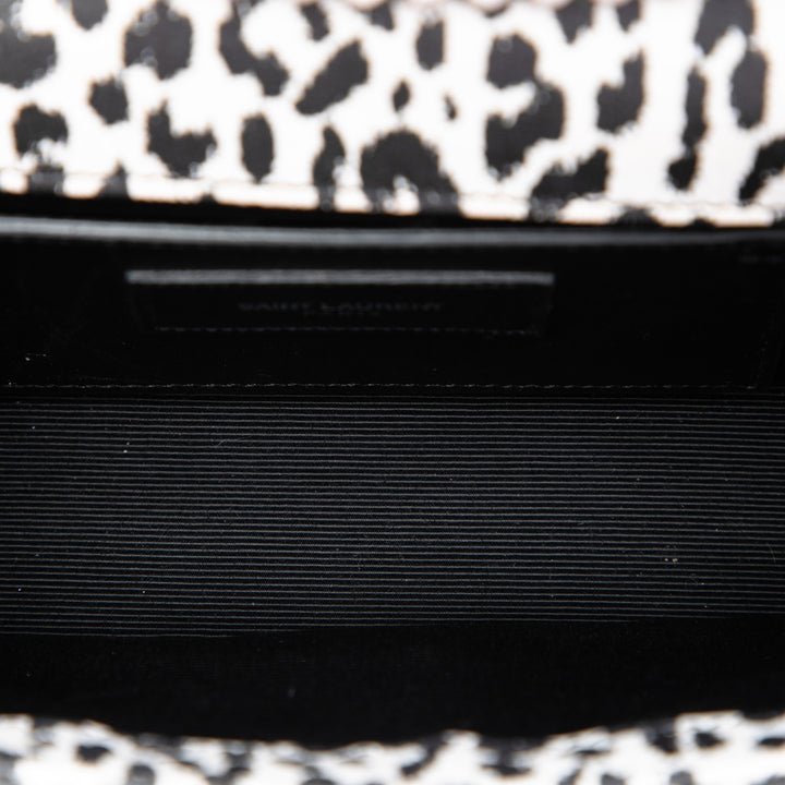 Saint Laurent Leopard Imprimé Kate Sac Petit Cuir de veau Blanc – vue 4 – GABY PARIS