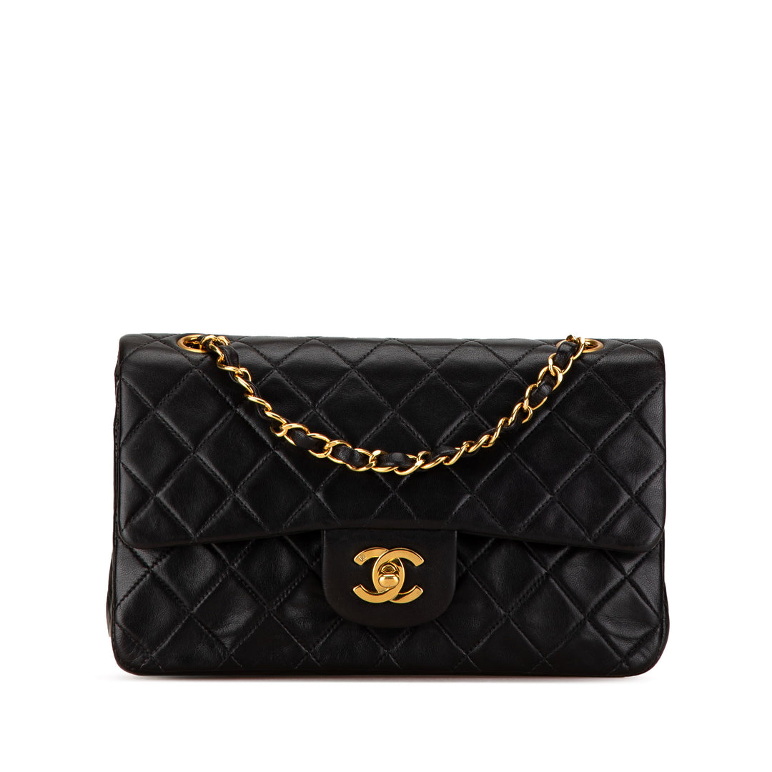 Small Classic Lambskin Double Flap Black - Gaby Paris