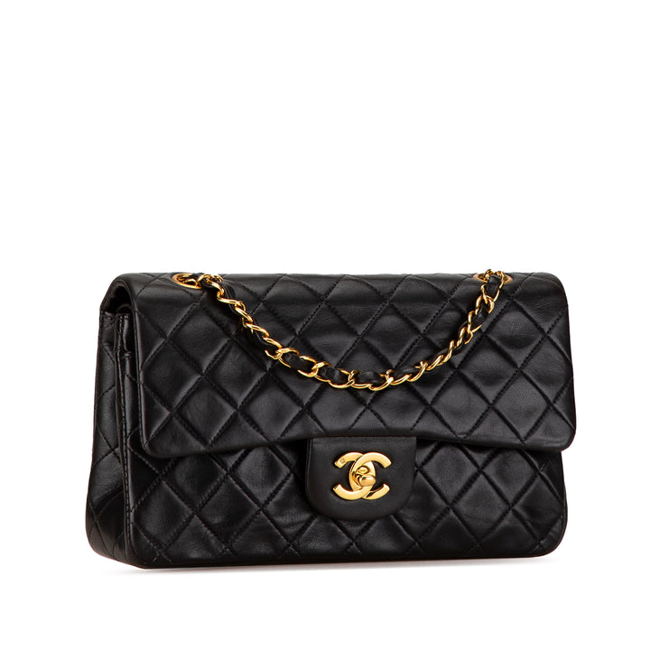 Small Classic Lambskin Double Flap Black - Gaby Paris