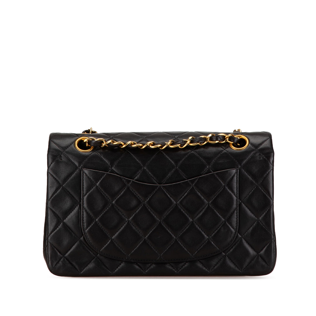 Small Classic Lambskin Double Flap Black - Gaby Paris