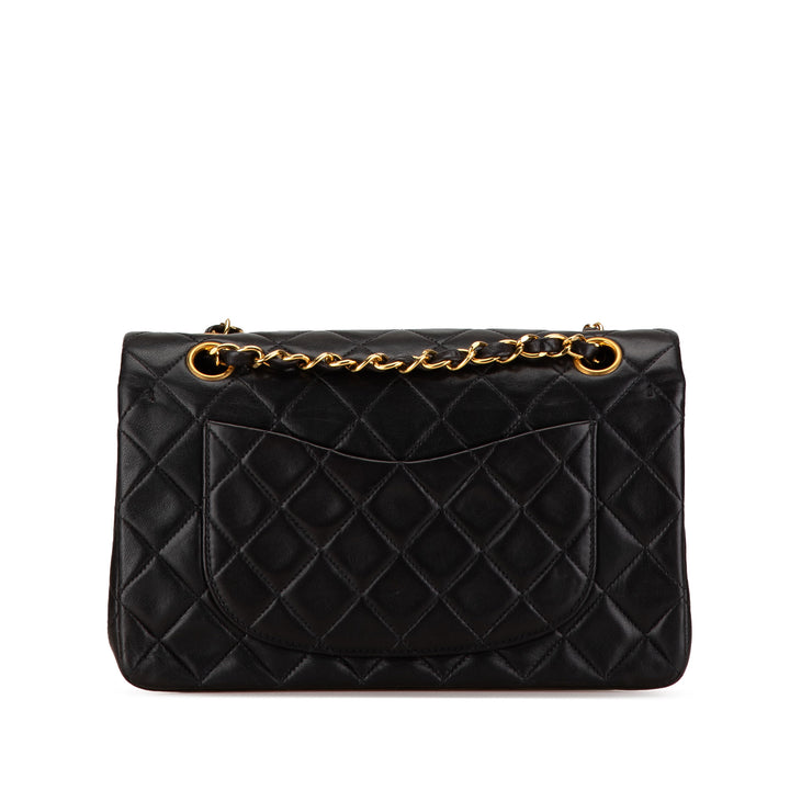 Small Classic Lambskin Double Flap Black - Gaby Paris
