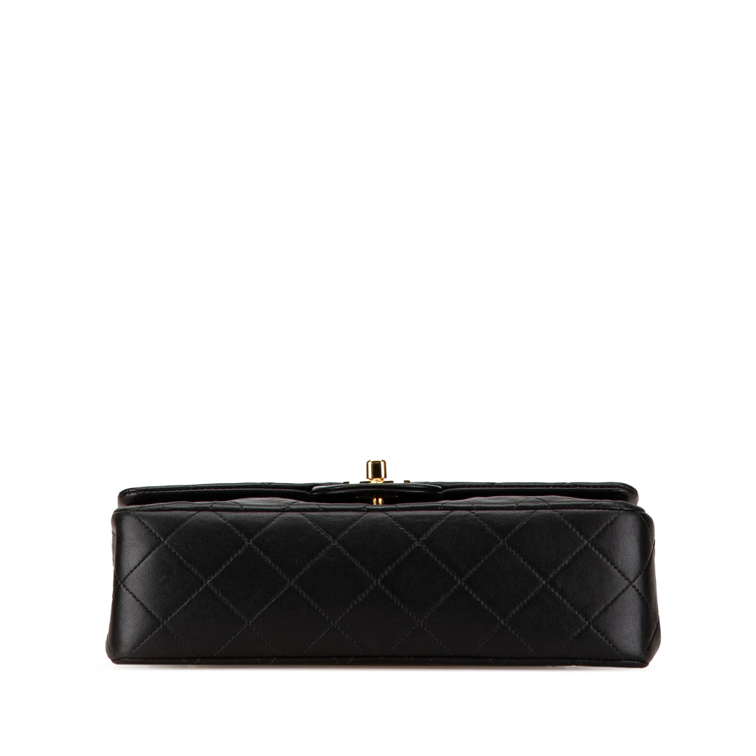 Small Classic Lambskin Double Flap Black - Gaby Paris