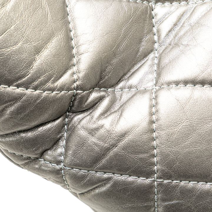 Reissue 2.55 Quilted Aged Calfskin Tote Silver - Gaby Paris
