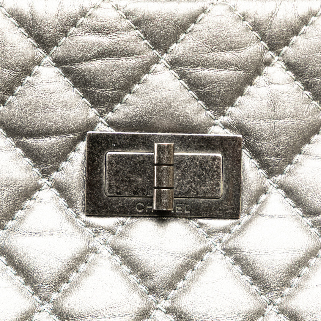 Reissue 2.55 Quilted Aged Calfskin Tote Silver - Gaby Paris