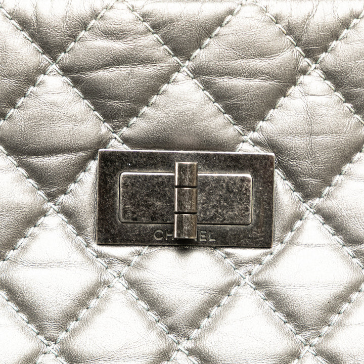 Reissue 2.55 Quilted Aged Calfskin Tote Silver - Gaby Paris