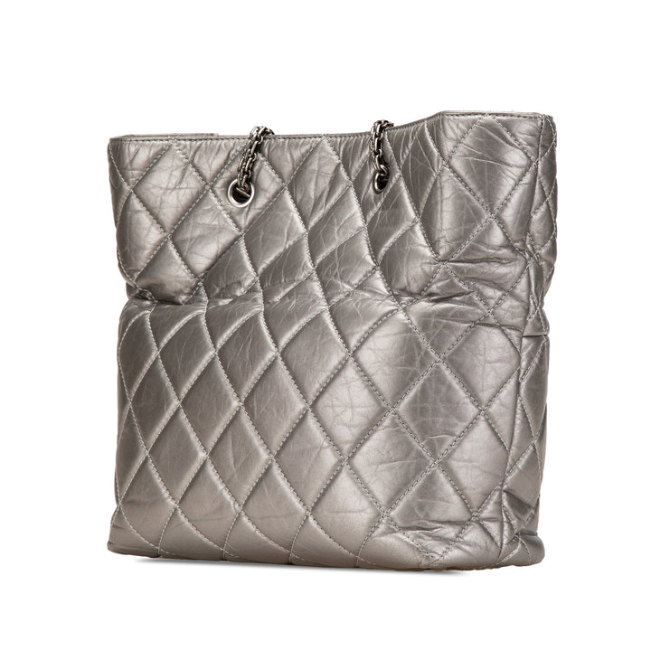 Reissue 2.55 Quilted Aged Calfskin Tote Silver - Gaby Paris
