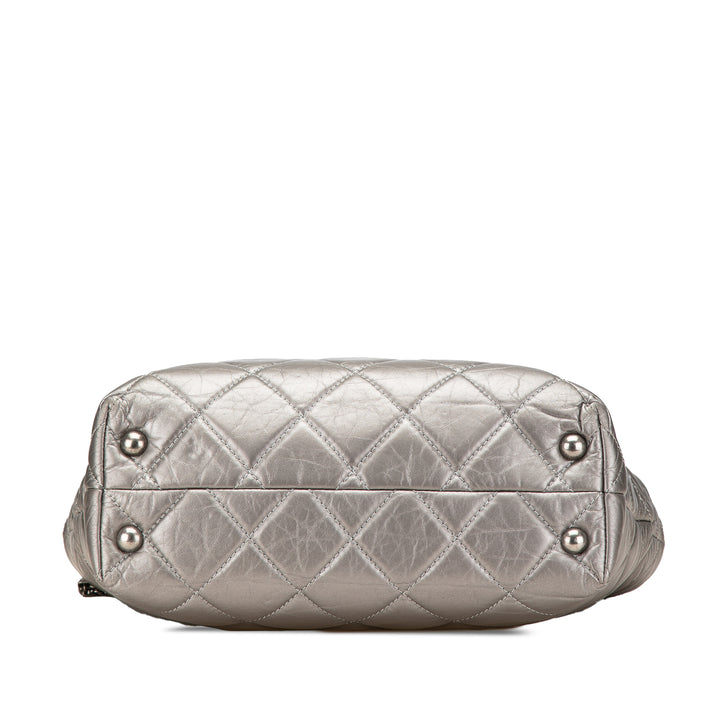Reissue 2.55 Quilted Aged Calfskin Tote Silver - Gaby Paris