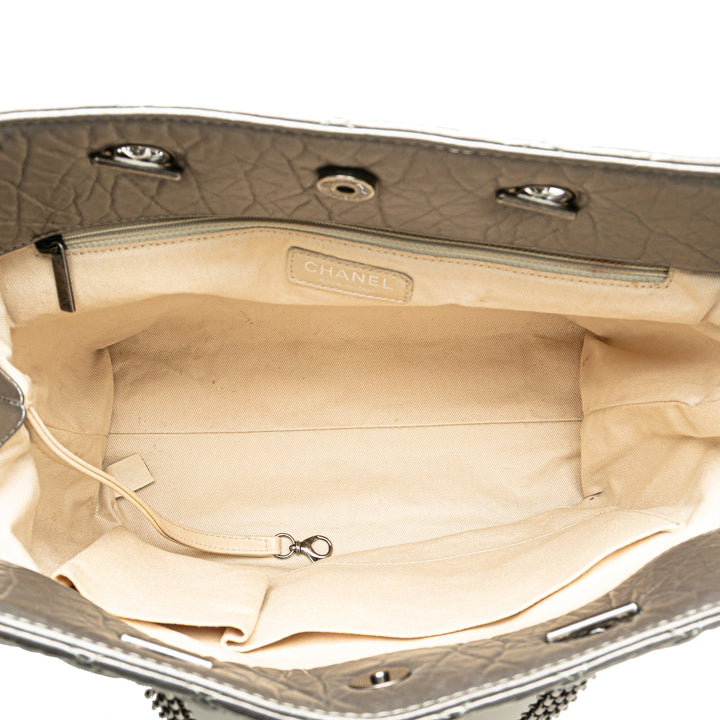 Reissue 2.55 Quilted Aged Calfskin Tote Silver - Gaby Paris