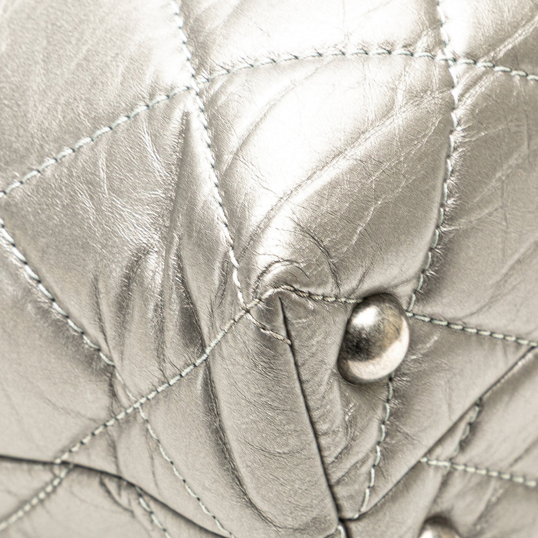 Reissue 2.55 Quilted Aged Calfskin Tote Silver - Gaby Paris