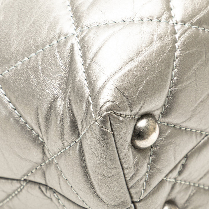 Reissue 2.55 Quilted Aged Calfskin Tote Silver - Gaby Paris