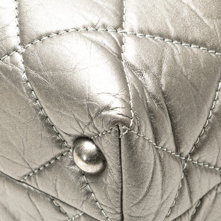 Reissue 2.55 Quilted Aged Calfskin Tote Silver - Gaby Paris