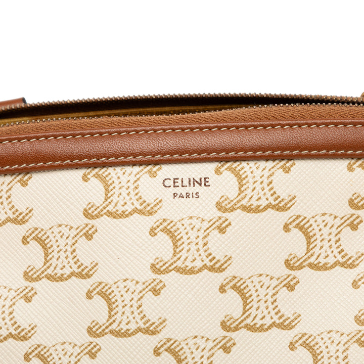 Celine Triomphe Coated Toile Pochette avec chaîne
