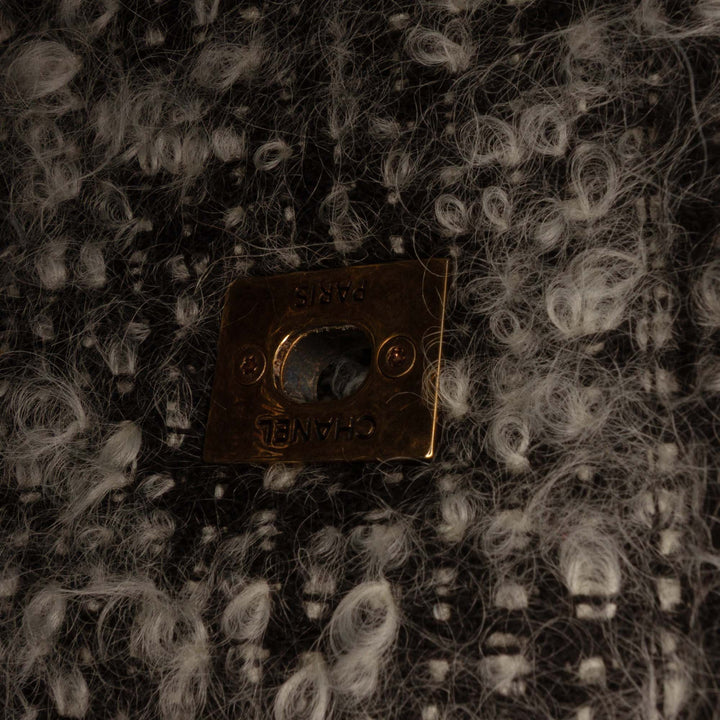 Chanel CC Quilted Cuir de veau Tweedy Shopping Cabas Noir