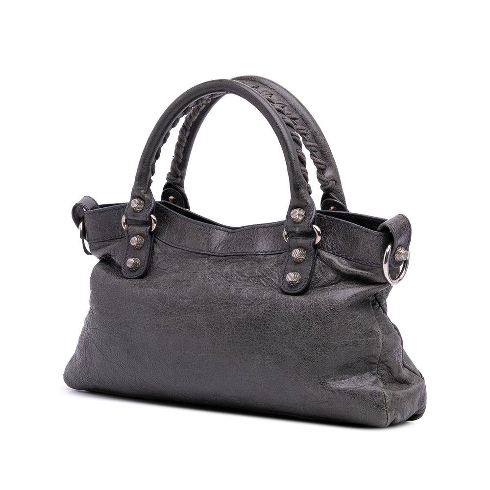 Lambskin Motocross Classic First Giant 12 Satchel Gray - Gaby Paris