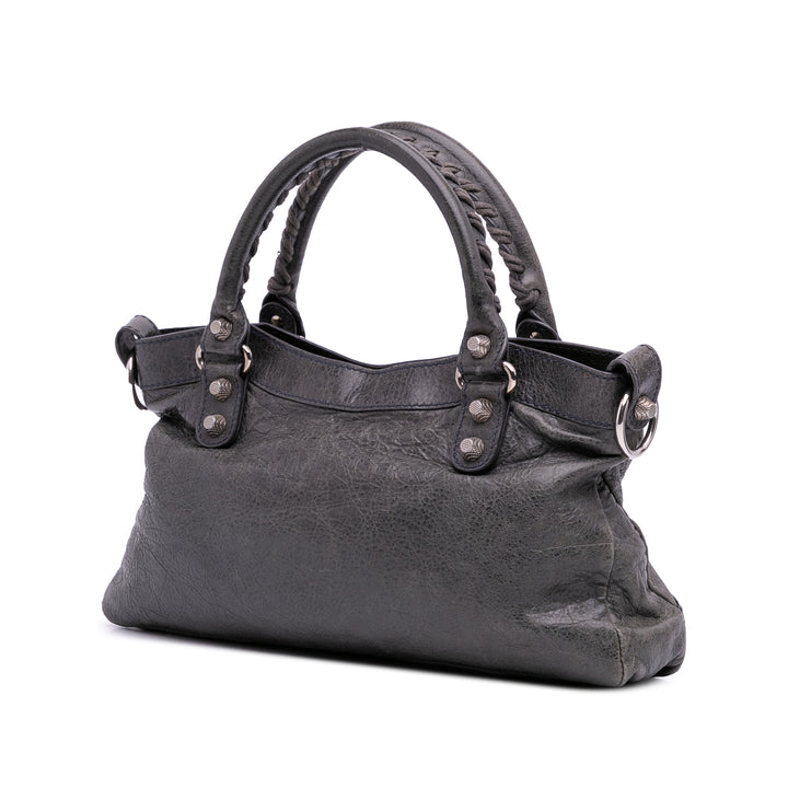 Lambskin Motocross Classic First Giant 12 Satchel Gray - Gaby Paris