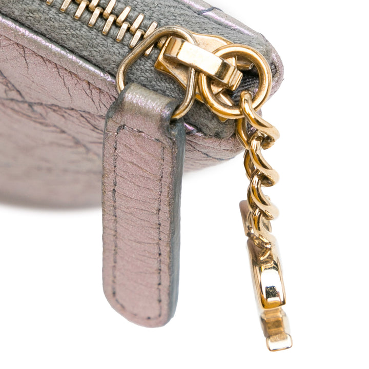 Chanel Iridescent Crumpled Cuir de veau Trio Cosmetic Étui Violet