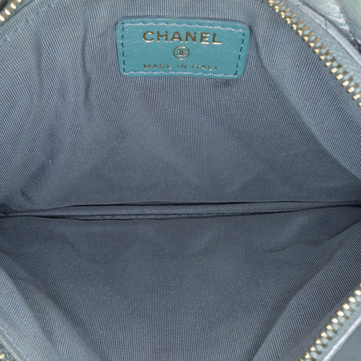 Chanel Iridescent Crumpled Cuir de veau Trio Cosmetic Étui Violet