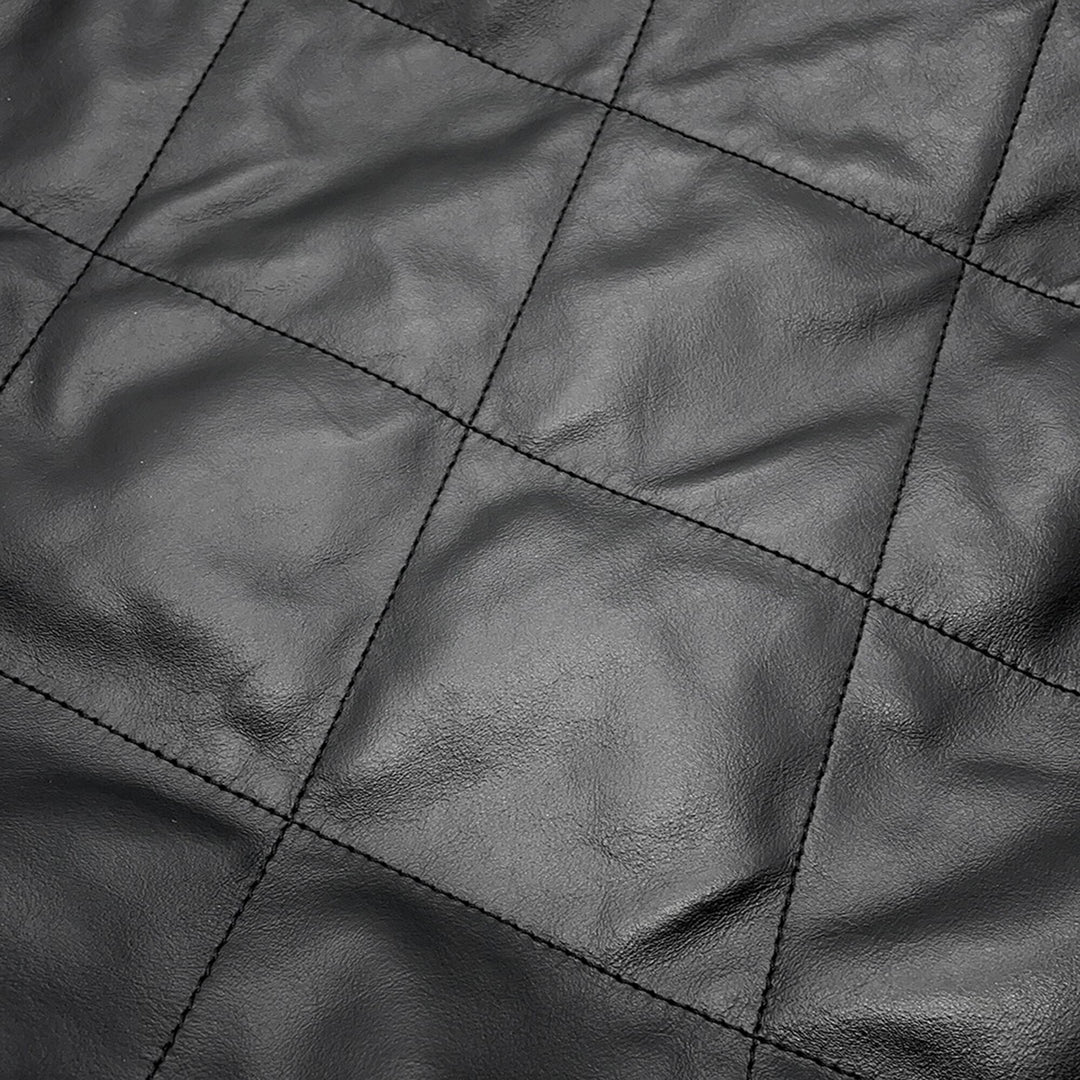 Matelassé brillant 22 Sac Moyen Cuir de veau Noir