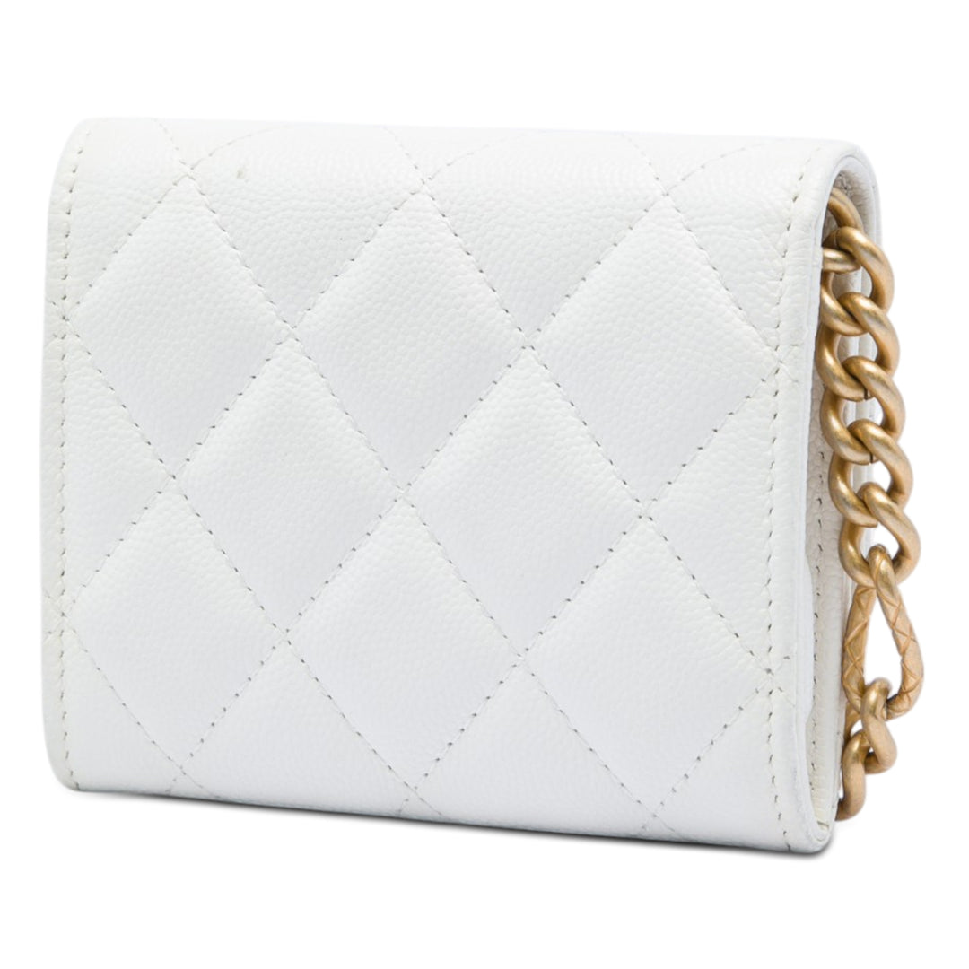 Chanel Matelassé Caviar Card Holder on Chain